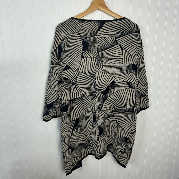 Sibin Linnebjerg Sweater XS  Geometric Print Multicolor Pockets 3/4 Sleeve Open - Picture 10 of 11